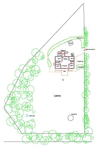 The Hytte site plan - click for larger image. Opens in new tab