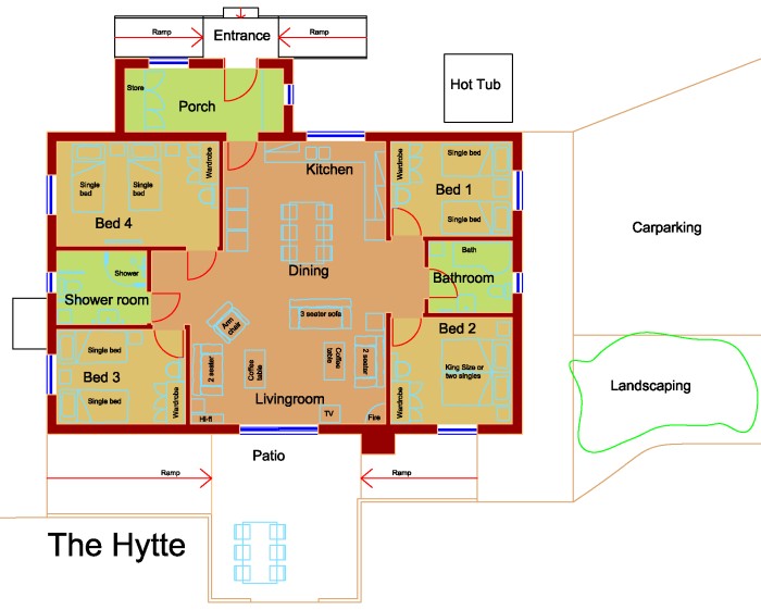 picture of Hytte floor plan - click for larger image. Opens in new tab.